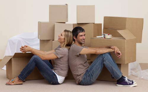 Experienced movers handling household items with care
