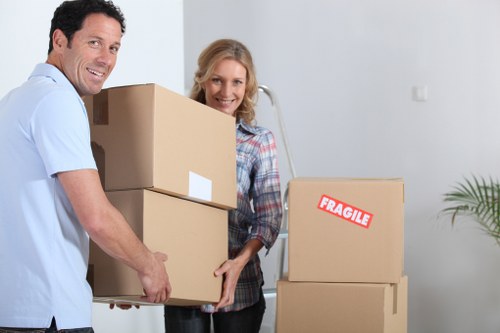A fleet of modern moving trucks available in Roehampton